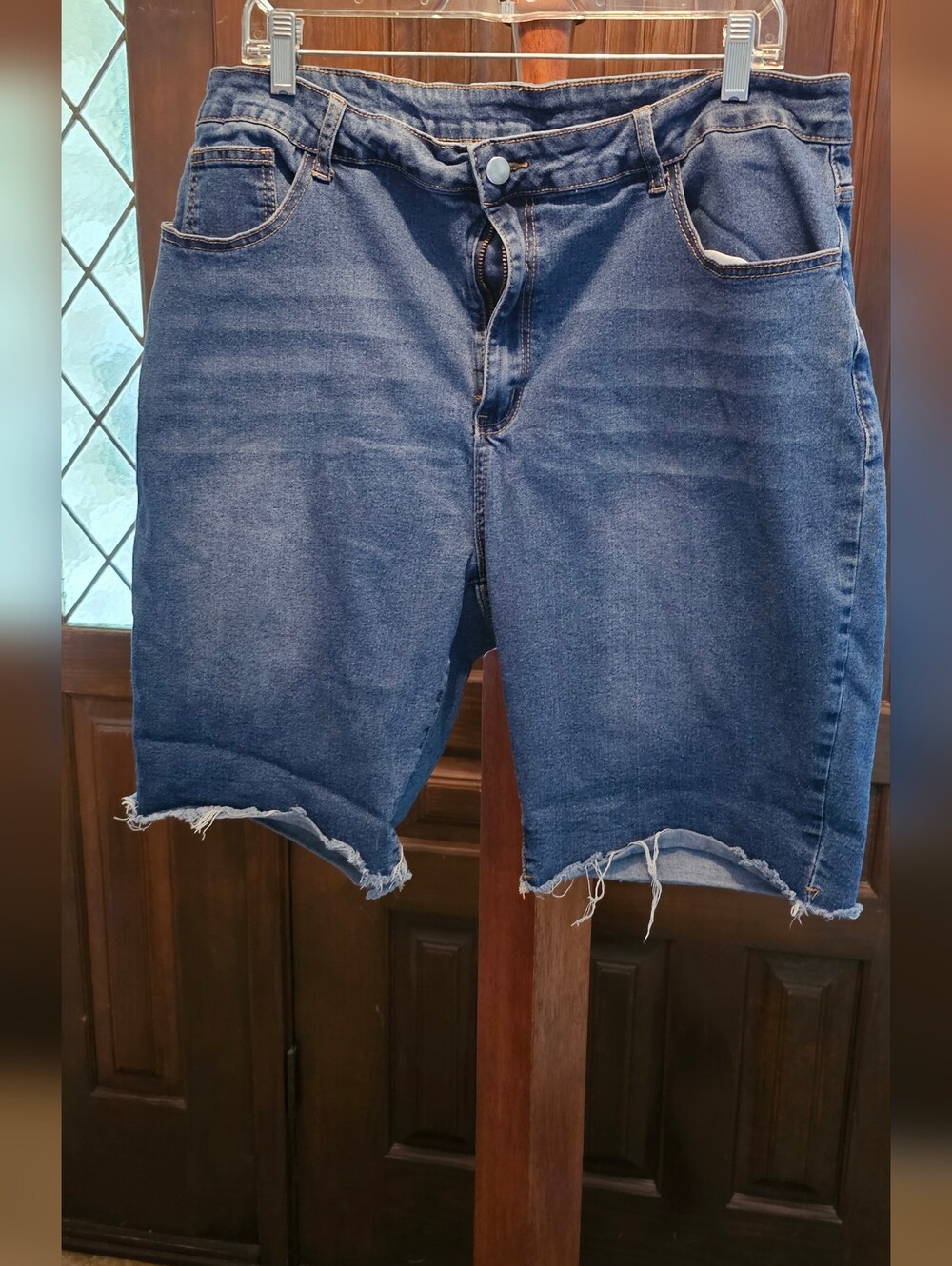Women's Denim Cut-Off Shorts - Blue With Frayed Hem